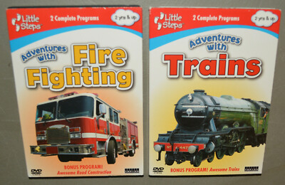2 DVD lot - Little Steps - Adventures with Fire Fighting & Trains
