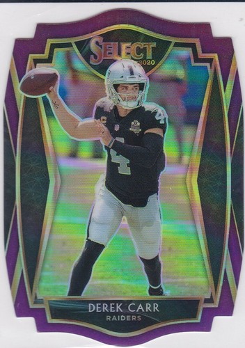 DEREK CARR Die-Cut RARE PURPLE PRIZMS $$ VARIATION Las Vegas Raiders Card MINT! - Bild 1 von 2