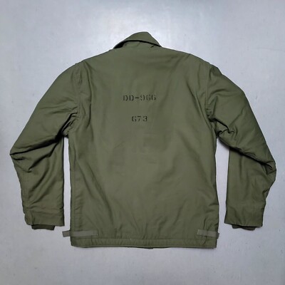 Vtg USN A-2 Deck Jacket w Stencil US NAVY Cold Weather Field Coat