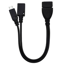 USB Type A Female to Micro USB Male Host OTG with Micro USB Female Y Cable New