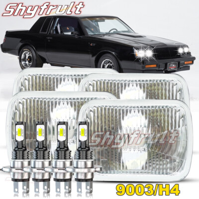 4PCS 4x6'' inch LED Headlights Hi/Lo For 1982-1987 Buick Regal Grand National A+