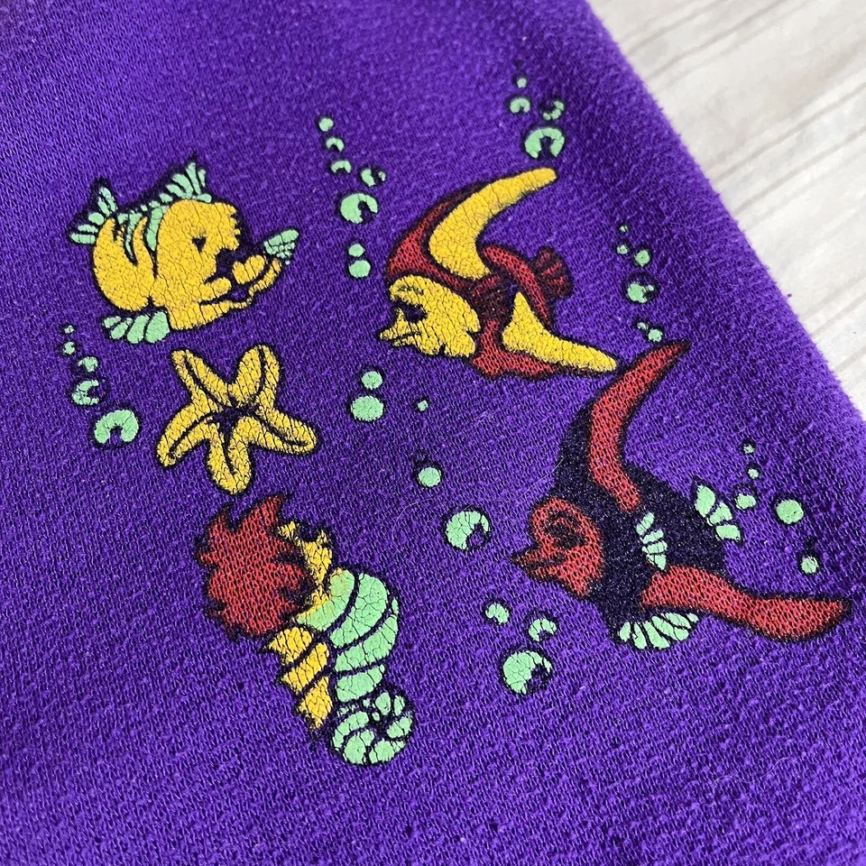 RARE Vintage The Little Mermaid Sweatpants Size Large 90s Flounder T1 - Image 3 of 4