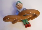 Vintage Hallmark Pretzel SEASONED GREETINGS Elf Salting Keepsake Ornament 1987 — photo 1