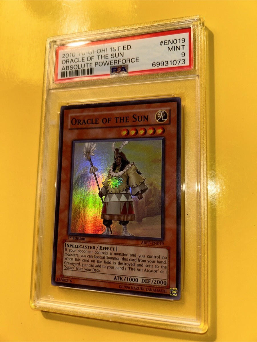 YuGiOh ORACLE OF THE SUN #ABPF-EN019🔥PSA 9 MINT🔥1st EDITION-2010