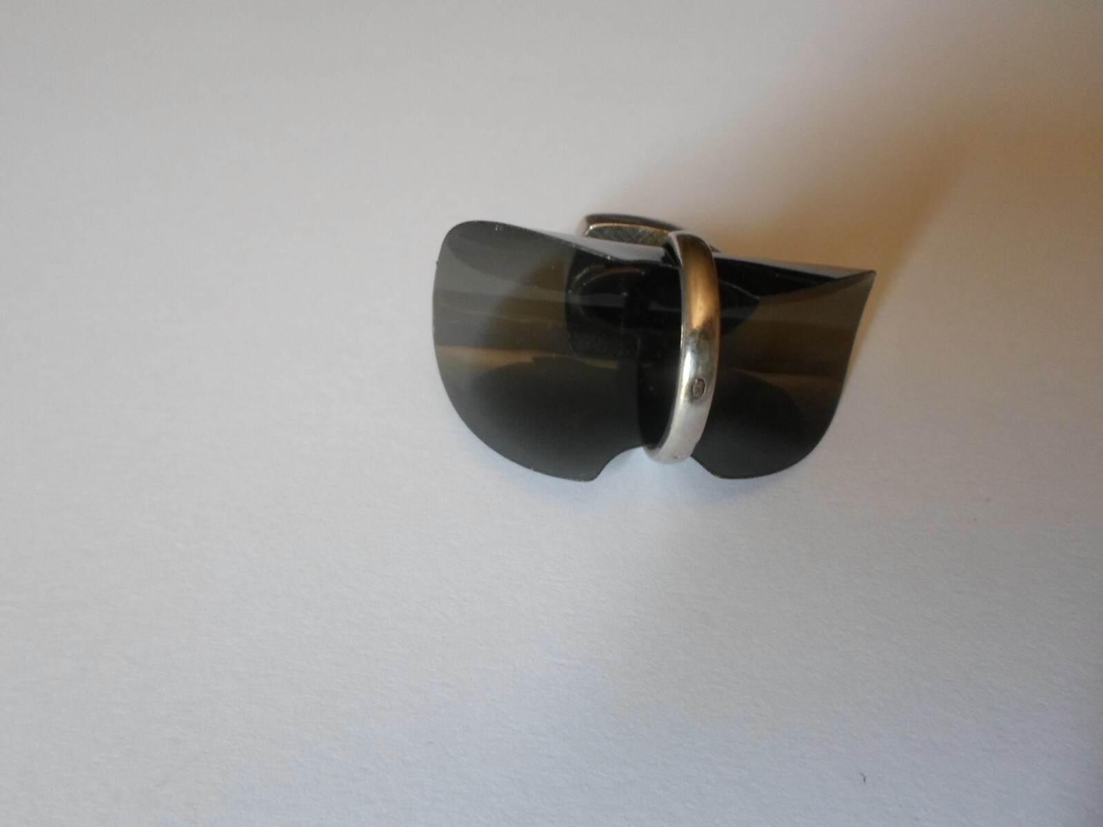 solid silver ring, amber cabochon, size 50 - image 5