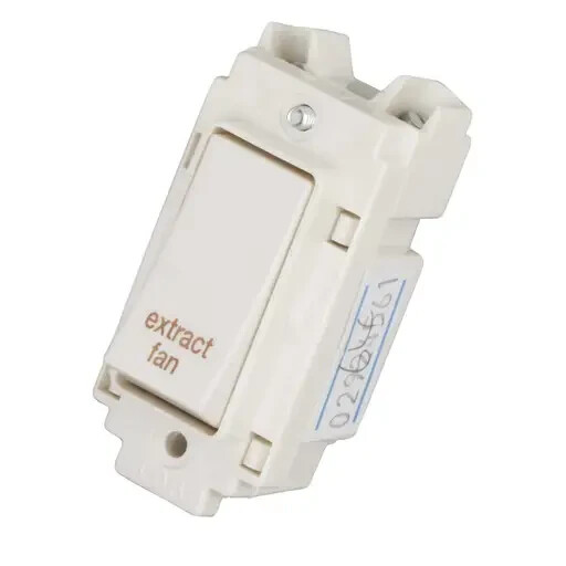 Crabtree 20A Double Pole Grid Switch marked Extract Fan