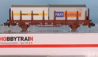 Hobbytrain 23005-1, Spur N, Db Rungenwagen + Container Bertschi / P&O, Ep. 5