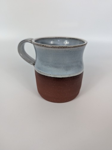 Denis Vibert Coffee Mug Pine Tree Kiln Sullivan Maine Pottery Blue Brown TWO