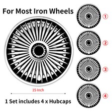 15 Inch Wheel Covers Set Of 4 Hubcap For Iron Rim Decoration Cap Replacement