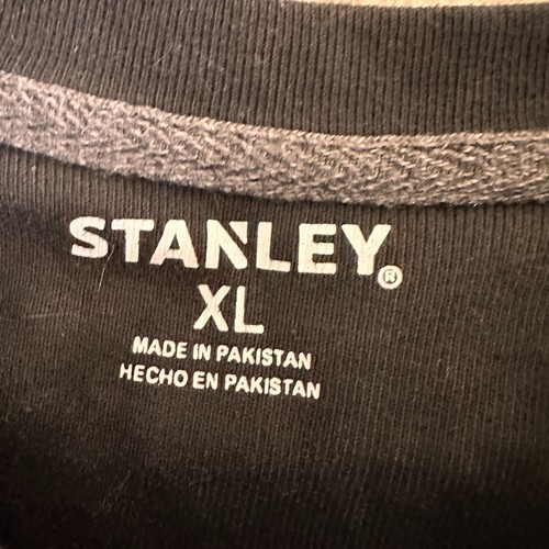 Stanley Button Shirt Mens XL Henley Black Long Sleeve Heavy Duty Workwear Cotton - Picture 9 of 13