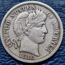 1916 Barber Dime 10c Better Grade VF - XF #72349