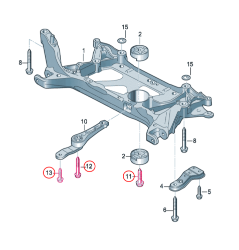 VW Audi Lower Gearbox Transmission Dogbone Mount Bolt Kit Golf Mk7 - Picture 2 of 2