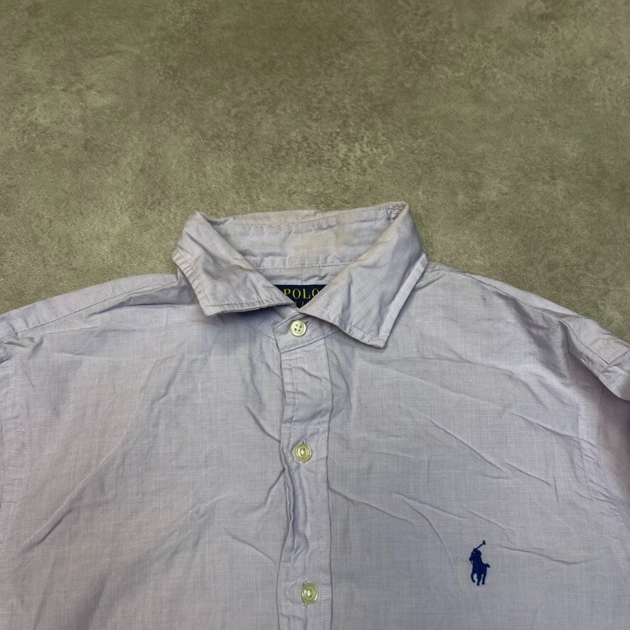 Ralph Lauren Shirt Mens Medium Small Pony 100% Cotton Slim Fit Top, Purple image 7