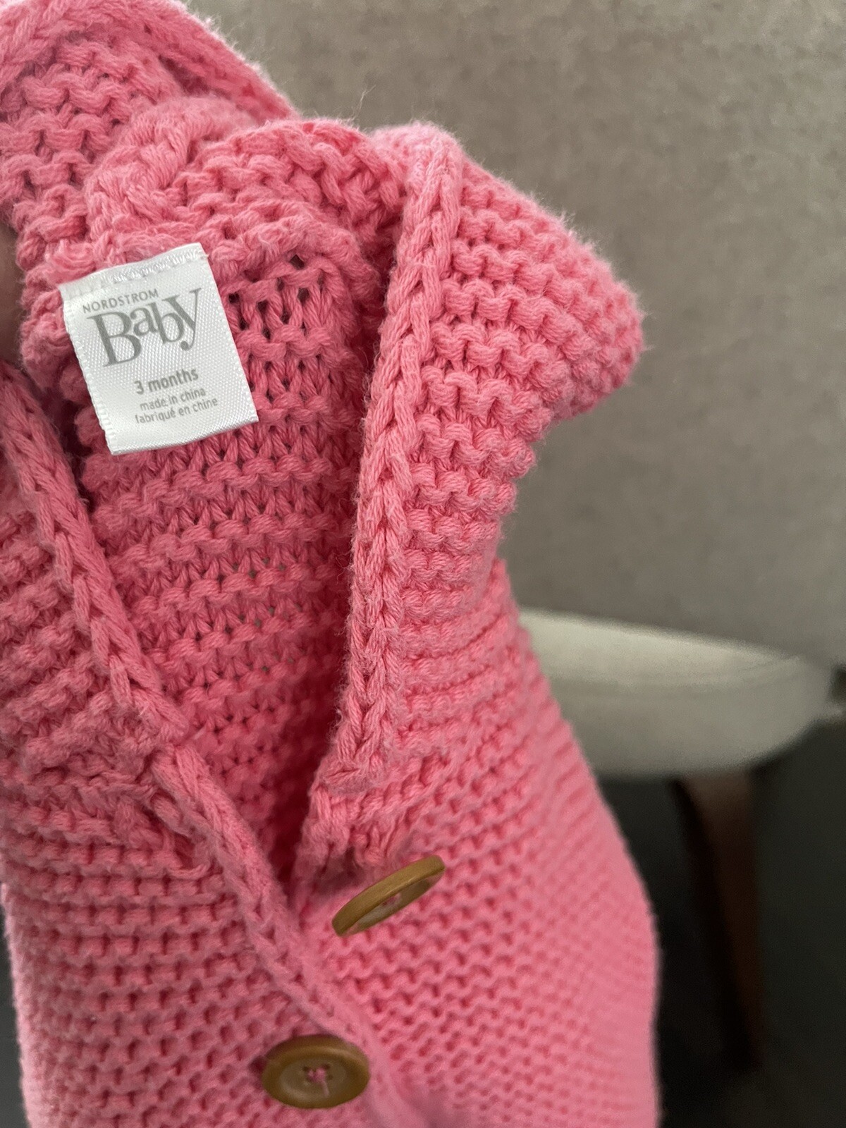 Nordstrom Baby Soft Cotton Hooded Cardigan Pink, 3 months eBay