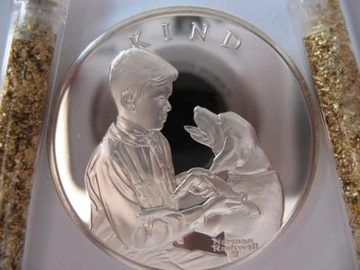 7/8-OZ .FRANKLIN MINTSTERLING SILVER COIN BOY SCOUTS OF AMERICA + GOLD /KIND