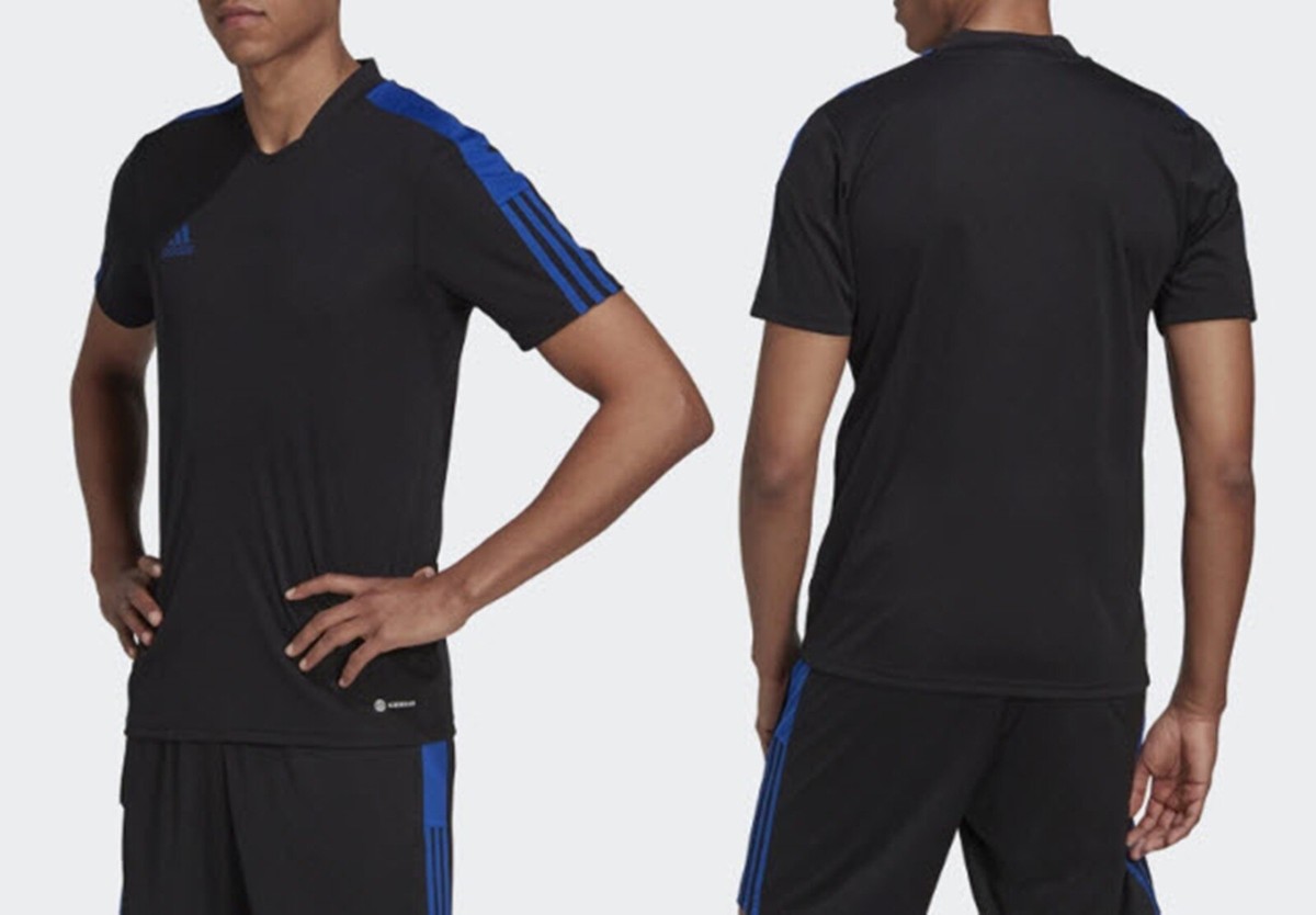 Adidas Men Tiro Essentials Shirts Black Blue T-Shirt Casual