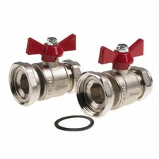 28mm Central Heating Perfect Pump Valves | Full Bore | Tee Lever Handle | Pair