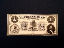 - 1860 $1 One Dollar Citizens Bank of Louisiana - Choice Uncirculated Unc