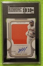 2022 Definitive Yordan Alvarez Auto Relic SP #18/50 SGC 10 - On Card Autograph 