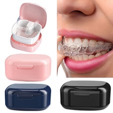 Denture Storage Box Mouth Guard Soak Container Teeth Brace Case Travel Portable