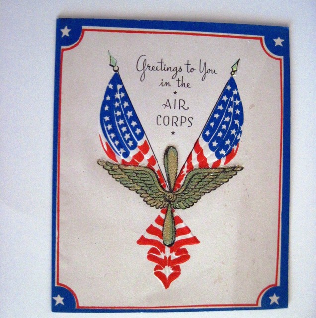 Vintage Military Greeting Card "Greetings to you in the Air Corp" * | eBay