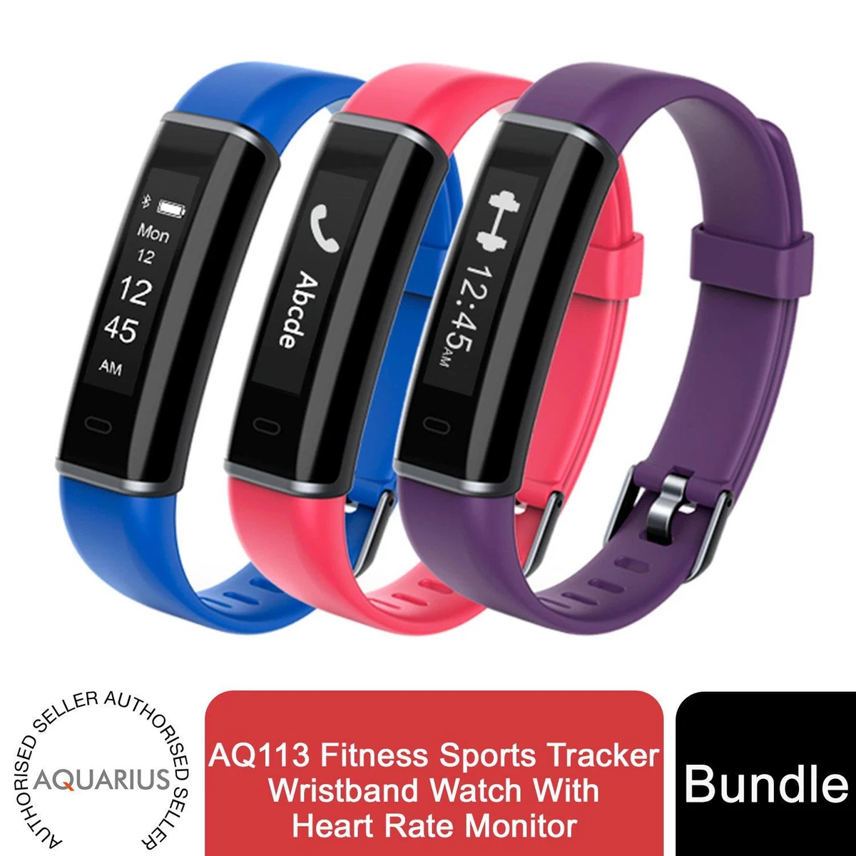 Aquarius AQ113 Fitness Sports Tracker Wristband Watch With Heart