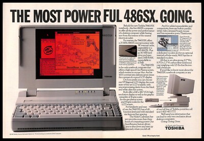 Windowsノート本体 TAKAHIRO 1992 Toshiba T4400SX Notebook PRINT AD Retro Computers PC