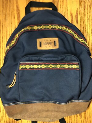 ESPRIT Rough Ready Vintage Adult Backpack Tribal Pattern Leather Bottom