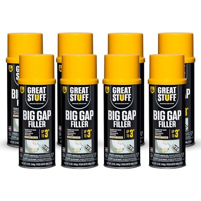 #ad GREAT STUFF Big Gap Filler Insulating Foam Sealant 12 oz 8 pack $58.99