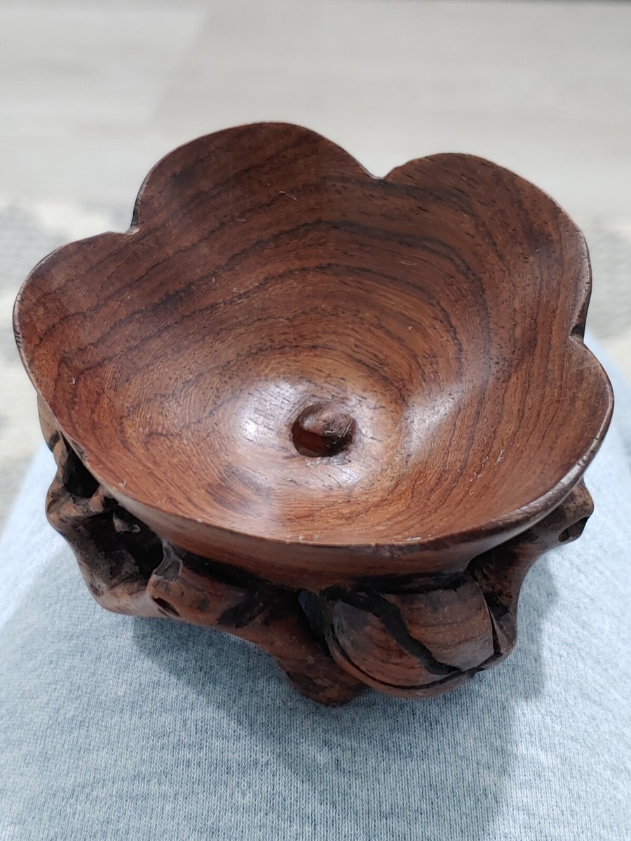 清代黄花梨木雕梅花枝杯19th C Chinese Huanghuali Rosewood