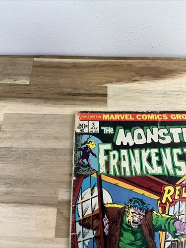 The Monster of Frankenstein Issue #3 -Marvel 1973. 19 Cent Combine Ship - Picture 2 of 11