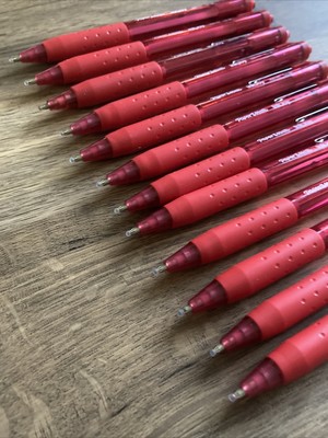 Paper Mate InkJoy 300RT Kugelschreiber, 0.7 Mm Feine Spitze, 12er Pack In Rot – Mit Gummiertem Griff