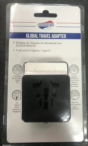 Protégé 6 Piece International Travel Adaptor Converter and 4 Country Plug Set, 0.4 Ibs