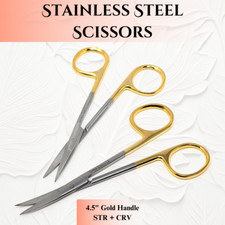 Multi-Use Stainless Steel Shears for Manicure Pedicure Hair Thinning 4.5" 2 Pcs