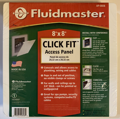Fluidmaster AP-0808 Click Fit Access Panel For Plumbing, Wiring & Cables Sealed