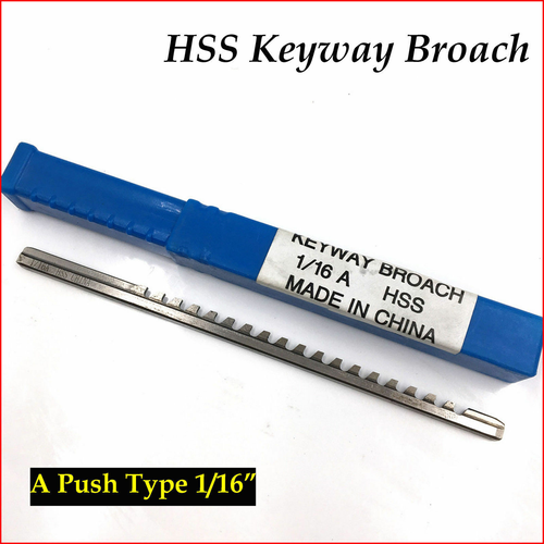 1/16" Inch Keyway Broach A Push Type HSS Material Keyway Cutter Tool - Afbeelding 1 van 6