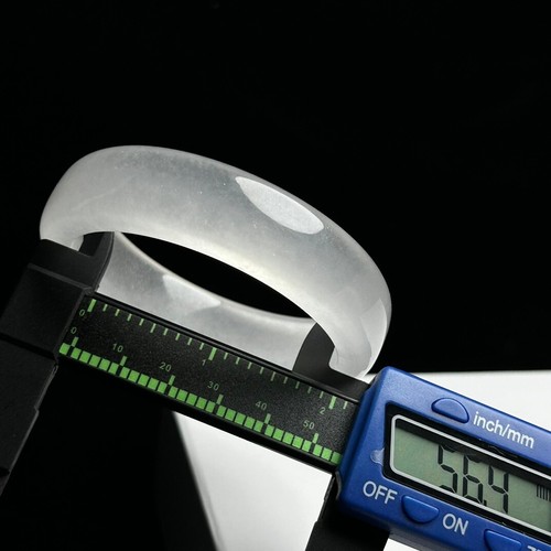 Natural ice high white Burmese Jade jadeite bracelets bangle 56mm - Picture 12 of 15