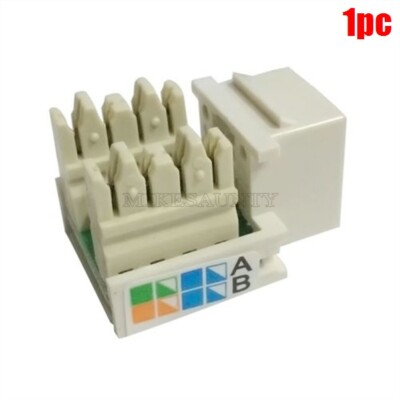 1Pcs RJ45 CAT5E Keystone Jack Plug Connector Ethernet Network Module Wall End ep