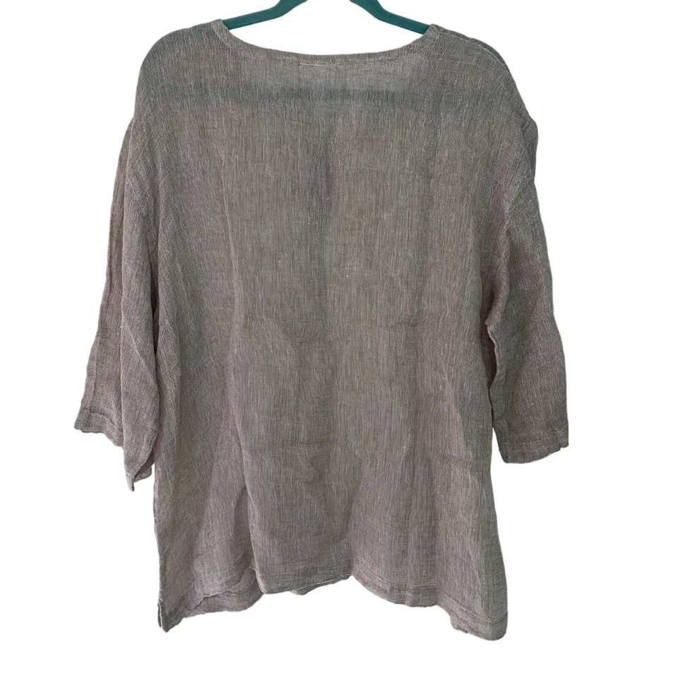 Top J.Jill Mujer Talla XL Gris Lagenlook Tejido Gasa Cuello Redondo Informal Nuevo Foto 2 de 4