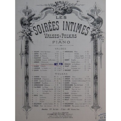 Gregori Giuseppe Les Abende De La Comtesse Piano XIX Jh