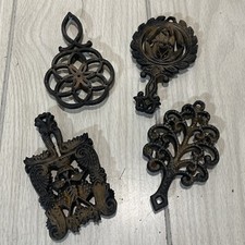 Lot of 4 Vintage Wilton Cast Iron 5 inch Trivets