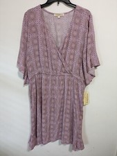 REWIND Pink Floral Paisley Dress XXL Elastic Waist Cottagecore Spring Summer