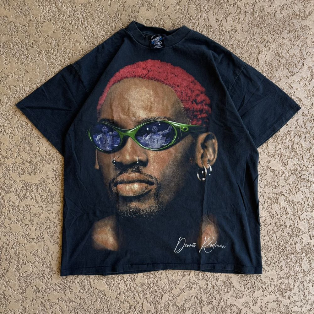 Vintage Dennis Rodman Graphic Black Unisex T-shirt Reprint S-5XL