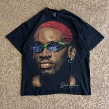Vintage Dennis Rodman Graphic Black Unisex T-shirt Reprint S-5XL KH14650