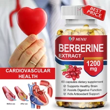 Berberine HCL 1200mg Healthy Cholesterol,Anti-inflammatory,Blood Sugar Support