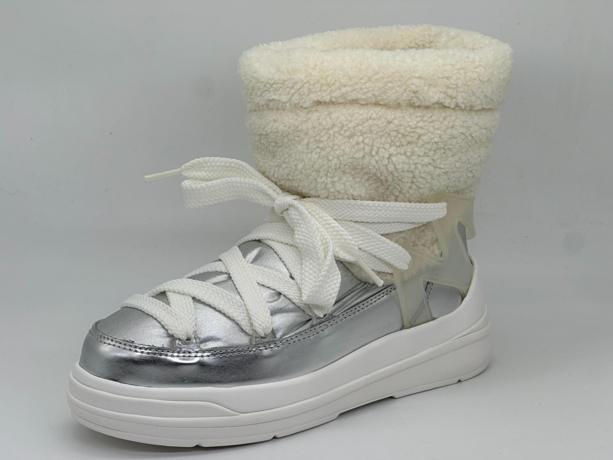 モンクレール インソラックス スノーブーツ スニーカー size 36 MONCLER Insolux M Metallic Faux Fur Winter Snow Boots Shoes