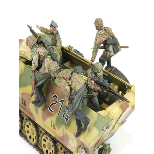 Kit modelo resina 1/16 6 piezas soldados alemanes asalto asaltantes Segunda Guerra Mundial (sin tanque) sin pintar - Imagen 3 de 5