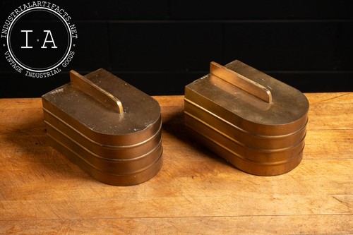 Coppia Applique Vintage Ottone Art Déco - Foto 2 di 7