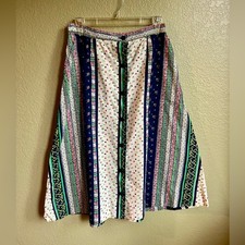 Vintage 70  s Patchwork Midi Skirt, Size 6