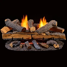 Duluth Forge Ventless Fuel Gas Fireplace Log Set, 30In. 33K BTU, T-Stat Control